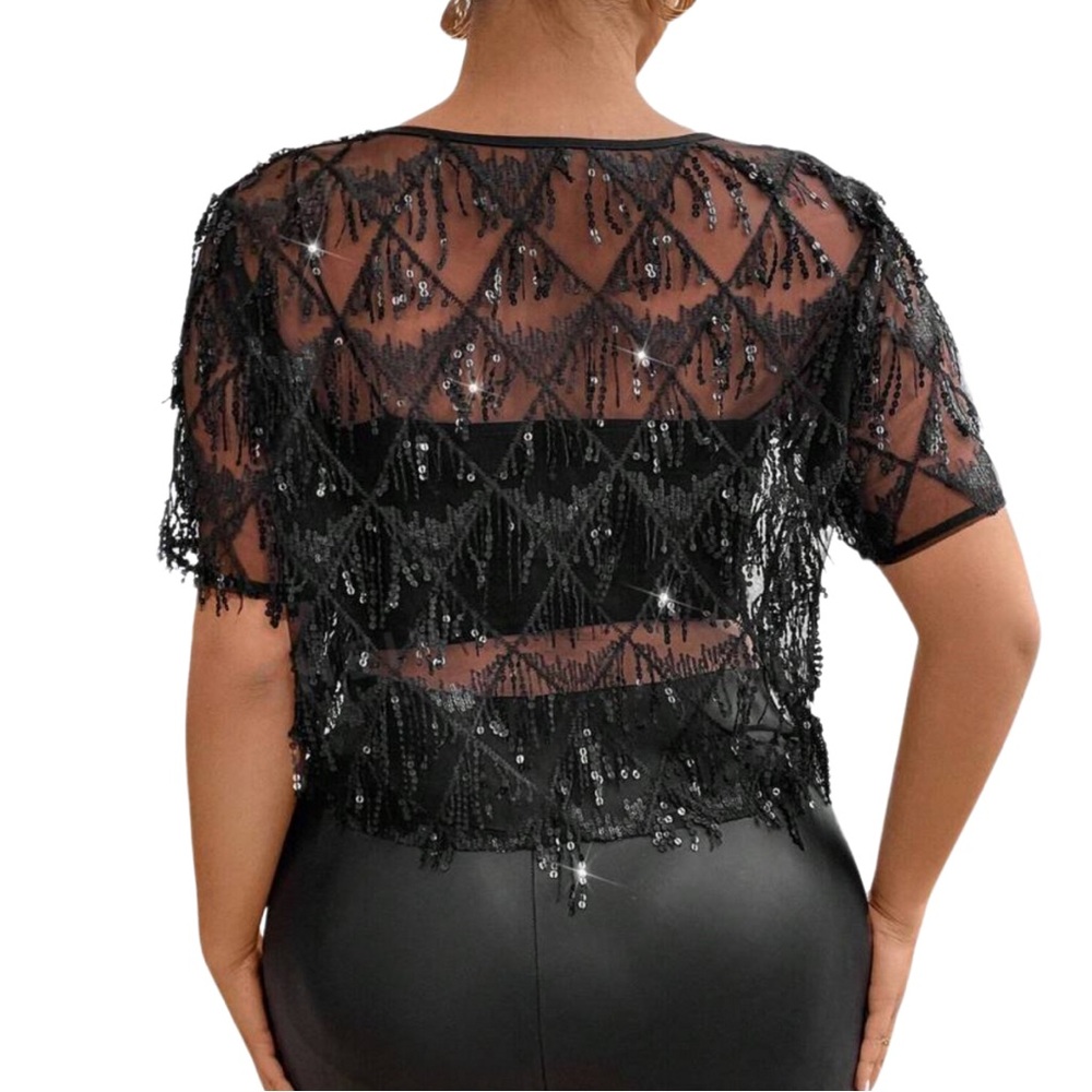 🪩🖤 PLUS Embellished Top 🖤🪩 - Picture 2 of 4
